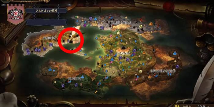 Unicorn Overlord - Albion Cemetery 2 Map Location