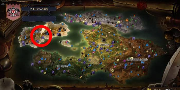 Unicorn Overlord - Albion Cemetery 3 Map Location