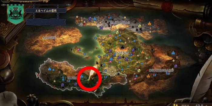 Unicorn Overlord - Elheim Cemetery 3 Map Location