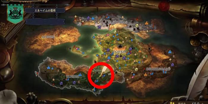 Unicorn Overlord - Elheim Cemetery 5 Map Location